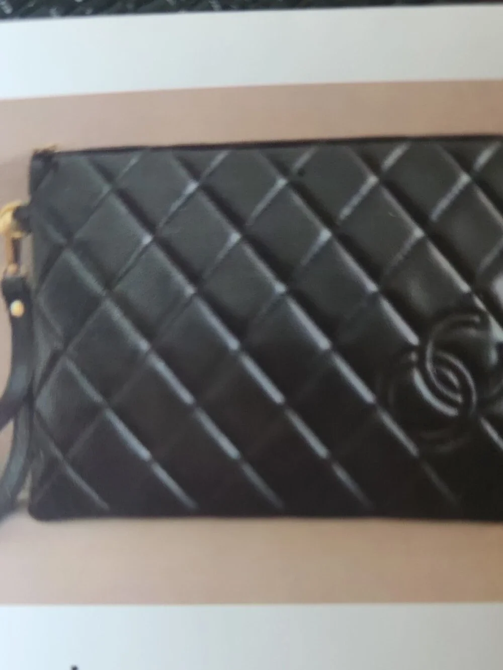 Fashion to Figure Black Quilted Wristlet Clutch